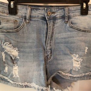 Kancan distressed light Wash shorts